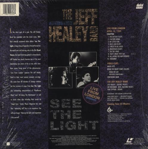 The Jeff Healey Band See The Light - Live From London - Shrink laserdisc / lazerdisc US JHBLZSE874088