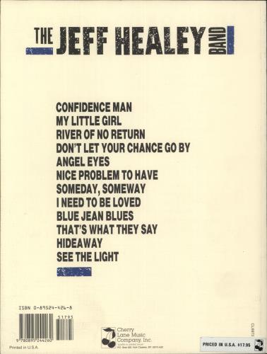 The Jeff Healey Band See The Light - Songbook book US JHBBKSE876261