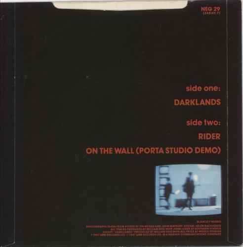 The Jesus & Mary Chain Darklands 7" vinyl single (7 inch record / 45) UK JMC07DA807732