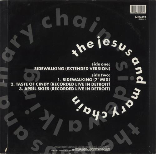 The Jesus & Mary Chain Sidewalking (Extended Version) 12" vinyl single (12 inch record / Maxi-single) UK JMC12SI41808