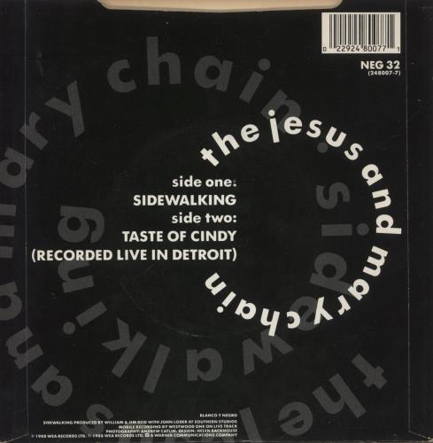 The Jesus & Mary Chain Sidewalking 7" vinyl single (7 inch record / 45) UK JMC07SI183267