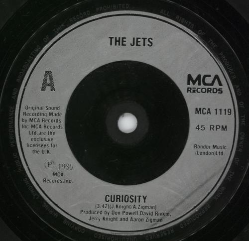 The Jets Curiosity 7" vinyl single (7 inch record / 45) UK JEZ07CU414254