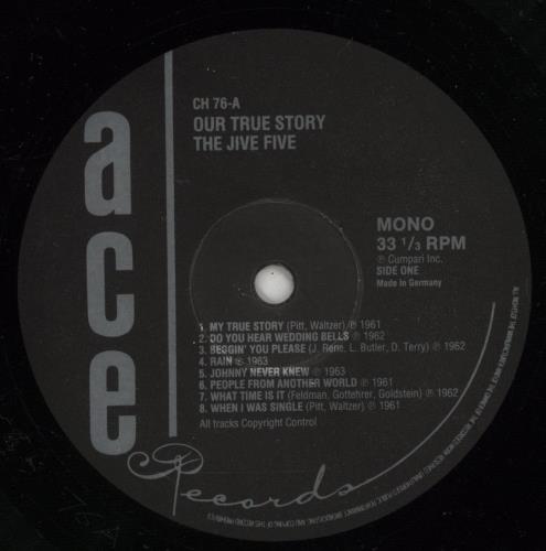 The Jive Five Our True Story vinyl LP album (LP record) UK VV3LPOU604457