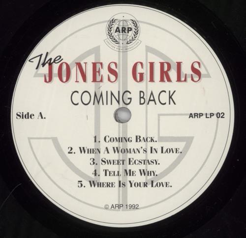 The Jones Girls Coming Back vinyl LP album (LP record) UK S9OLPCO891517