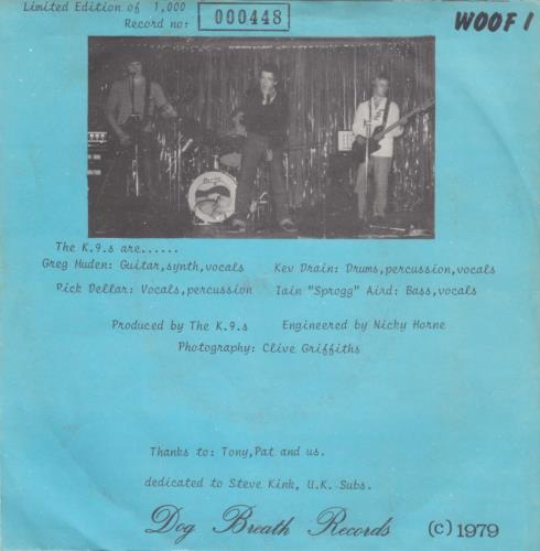 The K9's The K9 Hassle 7" vinyl single (7 inch record / 45) UK X7V07TH669896