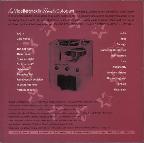 The Keatons Ex Vide Betamaxi In Honda Cotopaxi vinyl LP album (LP record) UK UYVLPEX856531