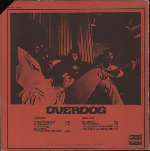 The Keef Hartley Band Overdog vinyl LP album (LP record) US KHBLPOV814870