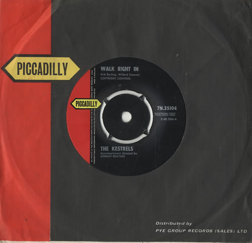 The Kestrels Walk Right In 7" vinyl single (7 inch record / 45) UK T9K07WA472748