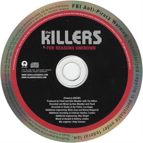 The Killers For Reasons Unknown CD single (CD5 / 5") US TKIC5FO409803