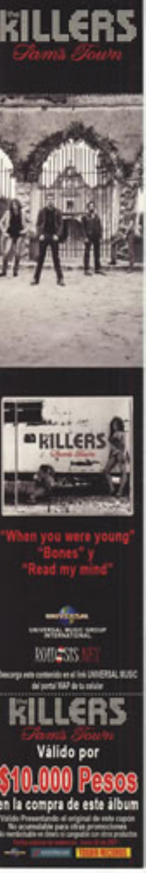 The Killers Sam's Town - Bookmark & Carrier Bag memorabilia Colombian TKIMMSA404243