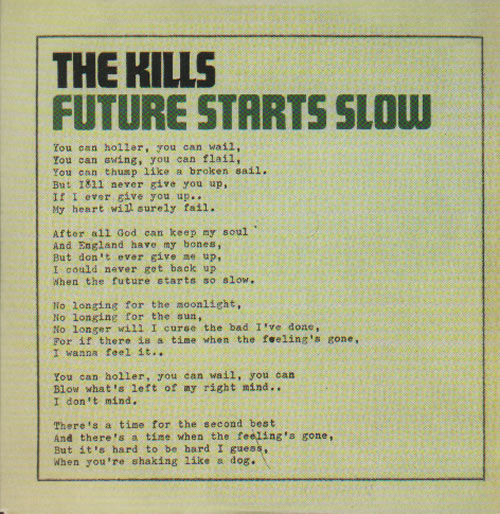 The Kills Future Starts Slow CD single (CD5 / 5") Japanese T/KC5FU635102