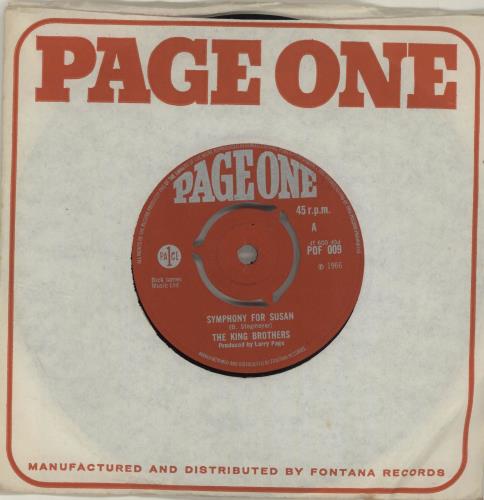 The King Brothers Symphony For Susan 7" vinyl single (7 inch record / 45) UK 6KB07SY687469