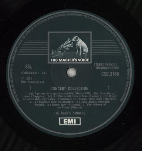 The King's Singers Concert Collection vinyl LP album (LP record) UK KN1LPCO887064