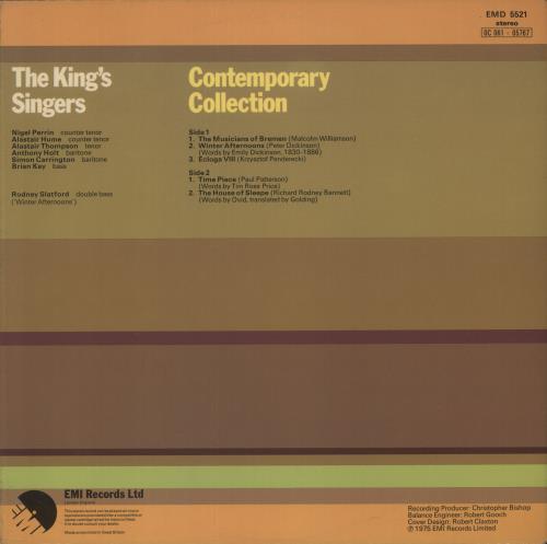 The King's Singers Contemporary Collection vinyl LP album (LP record) UK KN1LPCO495620