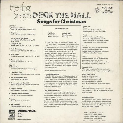 The King's Singers Deck The Hall vinyl LP album (LP record) UK KN1LPDE887223