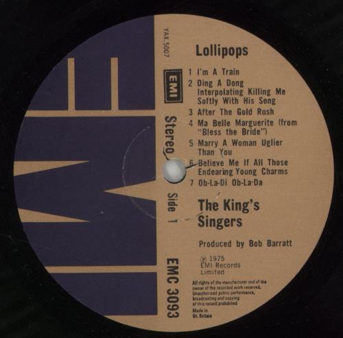 The King's Singers Lollipops vinyl LP album (LP record) UK KN1LPLO458671