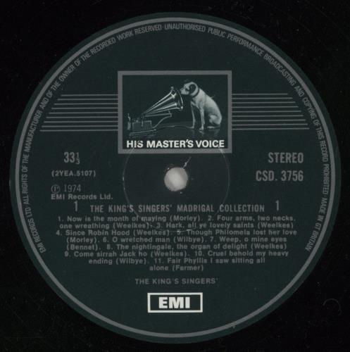 The King's Singers The King's Singers' Madrigal Collection vinyl LP album (LP record) UK KN1LPTH607257