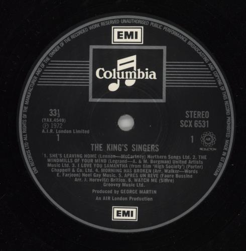 The King's Singers The King's Singers vinyl LP album (LP record) UK KN1LPTH865304