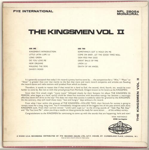 The Kingsmen The Kingsmen - Volume 2 vinyl LP album (LP record) UK KGSLPTH704315