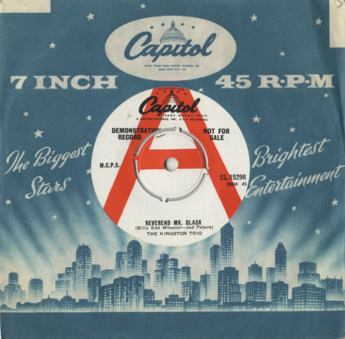The Kingston Trio Reverend Mr. Black 7" vinyl single (7 inch record / 45) UK KGT07RE478169