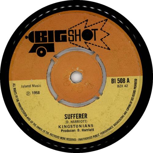 The Kingstonians Sufferer 7" vinyl single (7 inch record / 45) UK V3T07SU765918