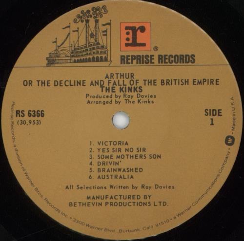 The Kinks Arthur - 3rd vinyl LP album (LP record) US KINLPAR881402