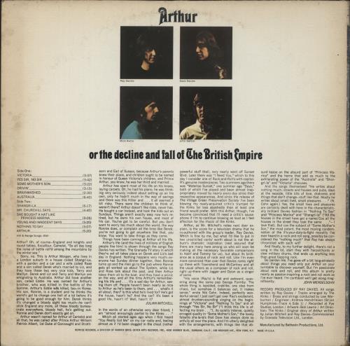 The Kinks Arthur - 3rd vinyl LP album (LP record) US KINLPAR881402