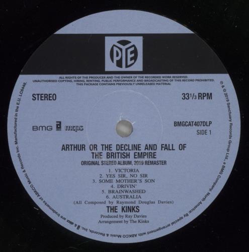 The Kinks Arthur Or The Decline And Fall Of The British Empire - 180gm Vinyl 2-LP vinyl record set (Double LP Album) UK KIN2LAR877514