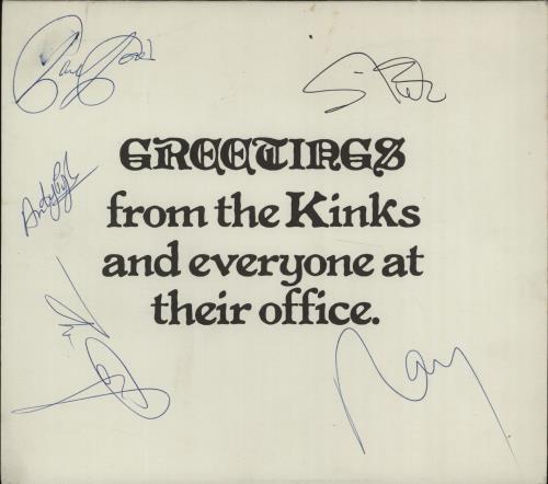The Kinks Autographed Christmas Card memorabilia UK KINMMAU668231