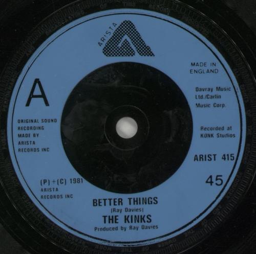 The Kinks Better Things + P/s 7" vinyl single (7 inch record / 45) UK KIN07BE881142