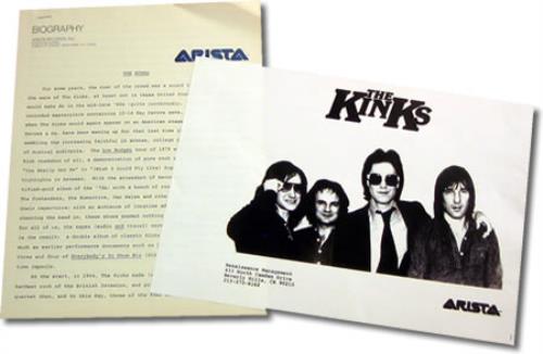 The Kinks Biography media press pack US KINPPBI87953