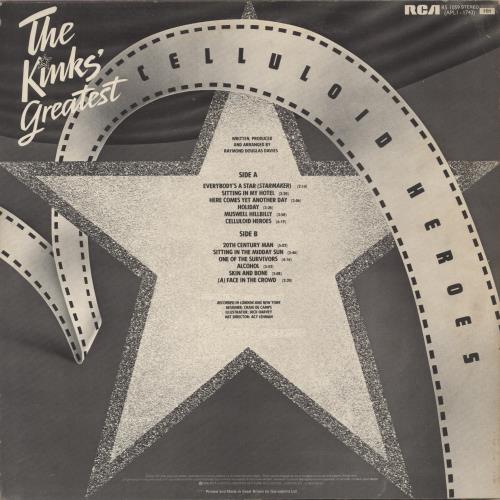 The Kinks Celluloid Heroes: The Kinks' Greatest vinyl LP album (LP record) UK KINLPCE643748