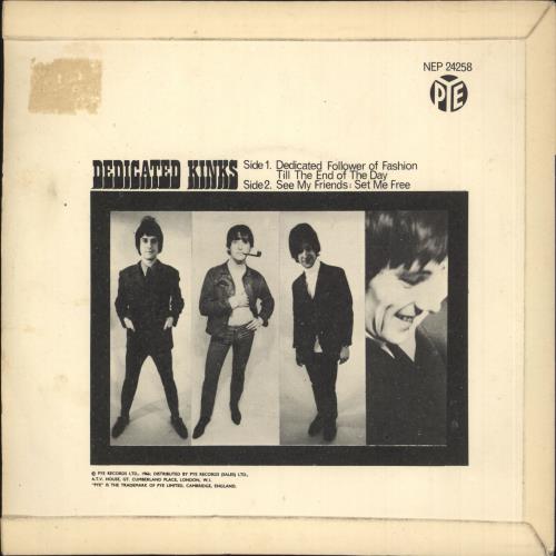 The Kinks Dedicated Kinks EP 7" vinyl single (7 inch record / 45) UK KIN07DE128891