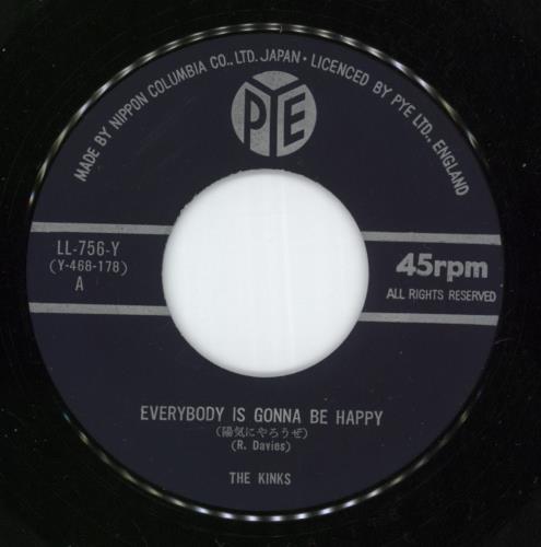 The Kinks Everybody Is Gonna Be Happy 7" vinyl single (7 inch record / 45) Japanese KIN07EV870873