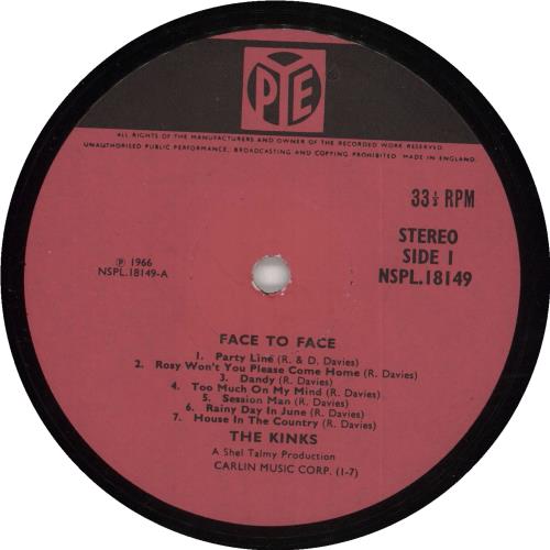 The Kinks Face To Face - 1st - Export vinyl LP album (LP record) UK KINLPFA739083
