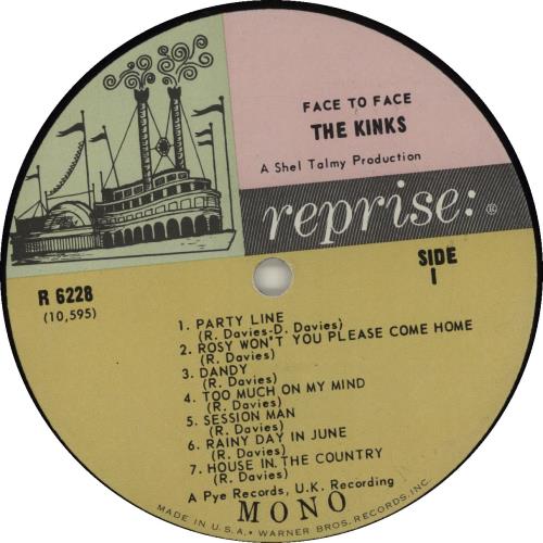 The Kinks Face To Face - 1st - shrink vinyl LP album (LP record) US KINLPFA266939