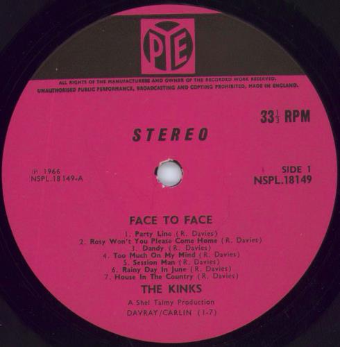 The Kinks Face To Face - 1st - Stereo - G/EX vinyl LP album (LP record) UK KINLPFA725806
