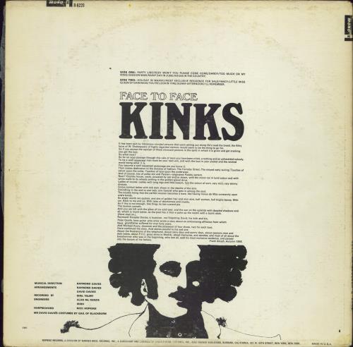 The Kinks Face To Face - 1st vinyl LP album (LP record) US KINLPFA737207