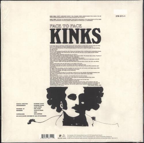 The Kinks Face To Face - RSD12 - Blue Vinyl + Un-Numbered + Shrinkwrap 2-LP vinyl record set (Double LP Album) UK KIN2LFA732616