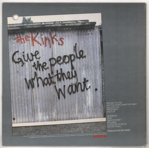 The Kinks Give The People What They Want - Deletion cut vinyl LP album (LP record) US KINLPGI727914