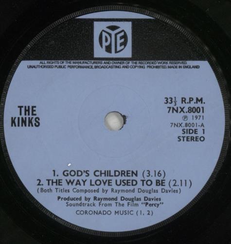The Kinks God's Children 7" vinyl single (7 inch record / 45) UK KIN07GO89906