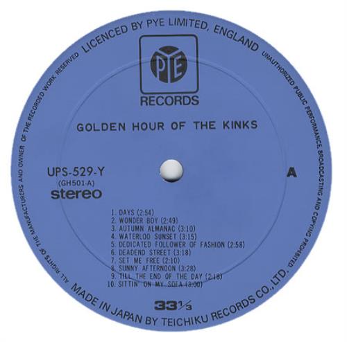 The Kinks Golden Hour Of The Kinks vinyl LP album (LP record) Japanese KINLPGO381661