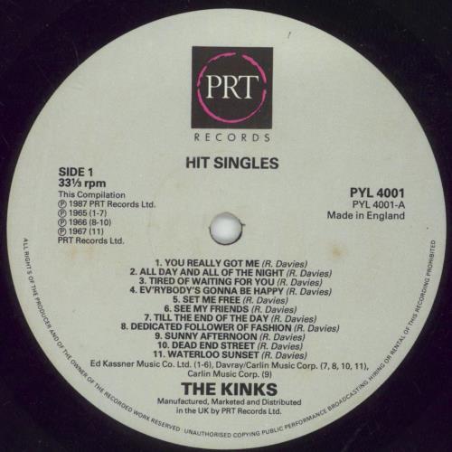 The Kinks Hit Singles vinyl LP album (LP record) UK KINLPHI420510
