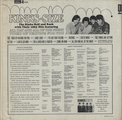 The Kinks Kinks-Size - 1st - Sealed Vinyl vinyl LP album (LP record) US KINLPKI685434