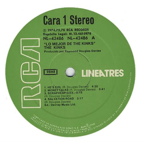 The Kinks Lo Mejor De The Kinks vinyl LP album (LP record) Spanish KINLPLO374600