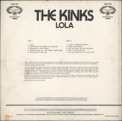 The Kinks Lola vinyl LP album (LP record) UK KINLPLO228633