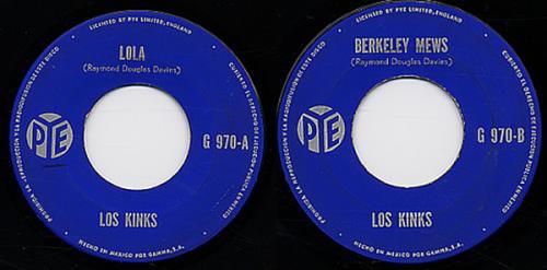 The Kinks Lola 7" vinyl single (7 inch record / 45) Mexican KIN07LO242641