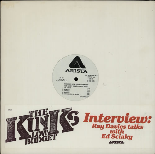 The Kinks Low Budget Interview - Ray Davies Talks With Ed Sciaky vinyl LP album (LP record) US KINLPLO47028