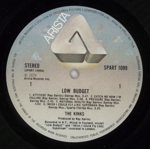 The Kinks Low Budget vinyl LP album (LP record) UK KINLPLO130232