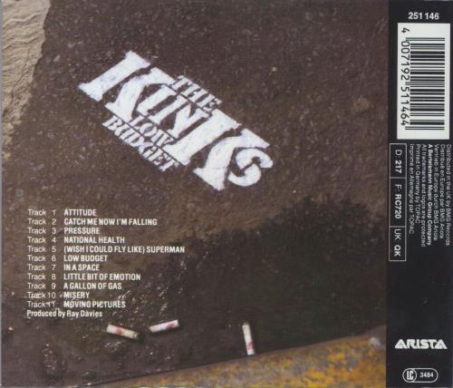 The Kinks Low Budget CD album (CDLP) German KINCDLO63801